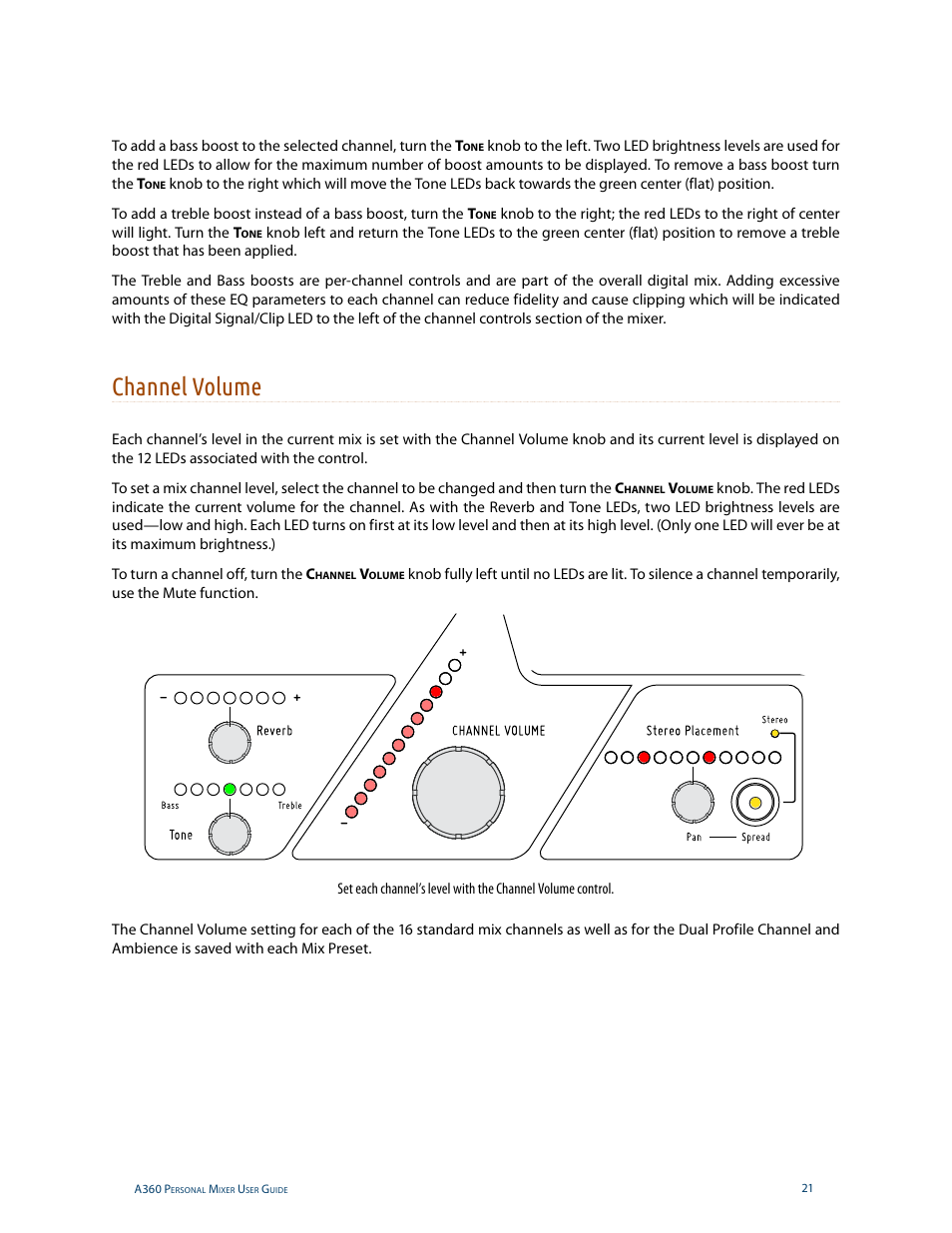 Channel volume | Aviom A360 User Manual | Page 30 / 89