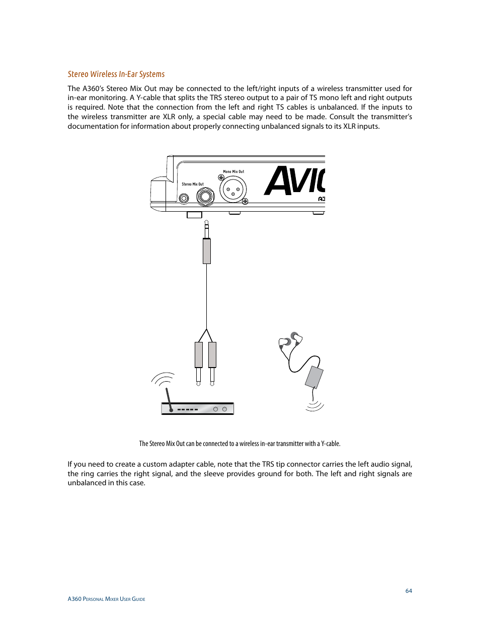 Stereo wireless in-ear systems | Aviom A360 User Manual | Page 73 / 89