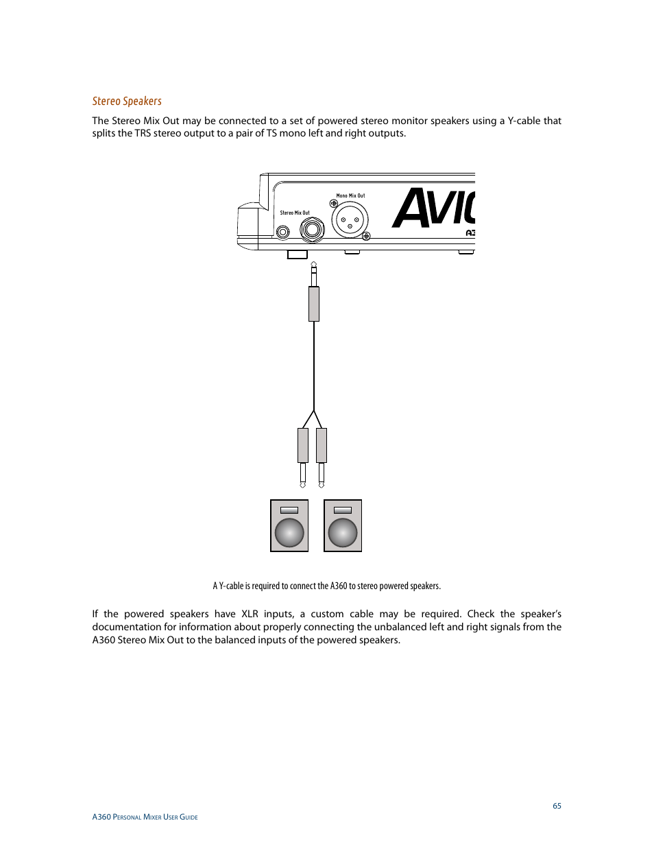 Stereo speakers | Aviom A360 User Manual | Page 74 / 89