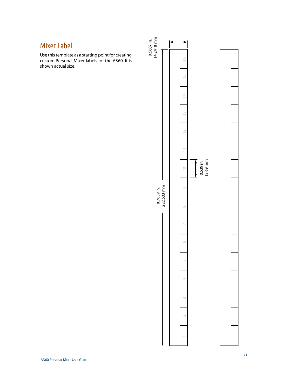 Mixer label | Aviom A360 User Manual | Page 80 / 89