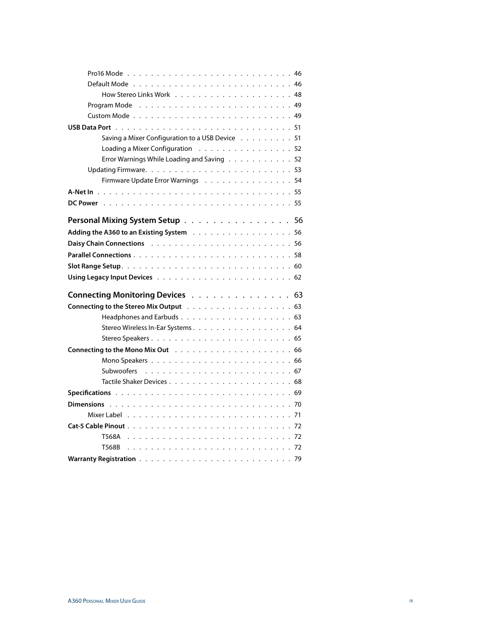 Personal mixing system setup, Connecting monitoring devices | Aviom A360 User Manual | Page 9 / 89