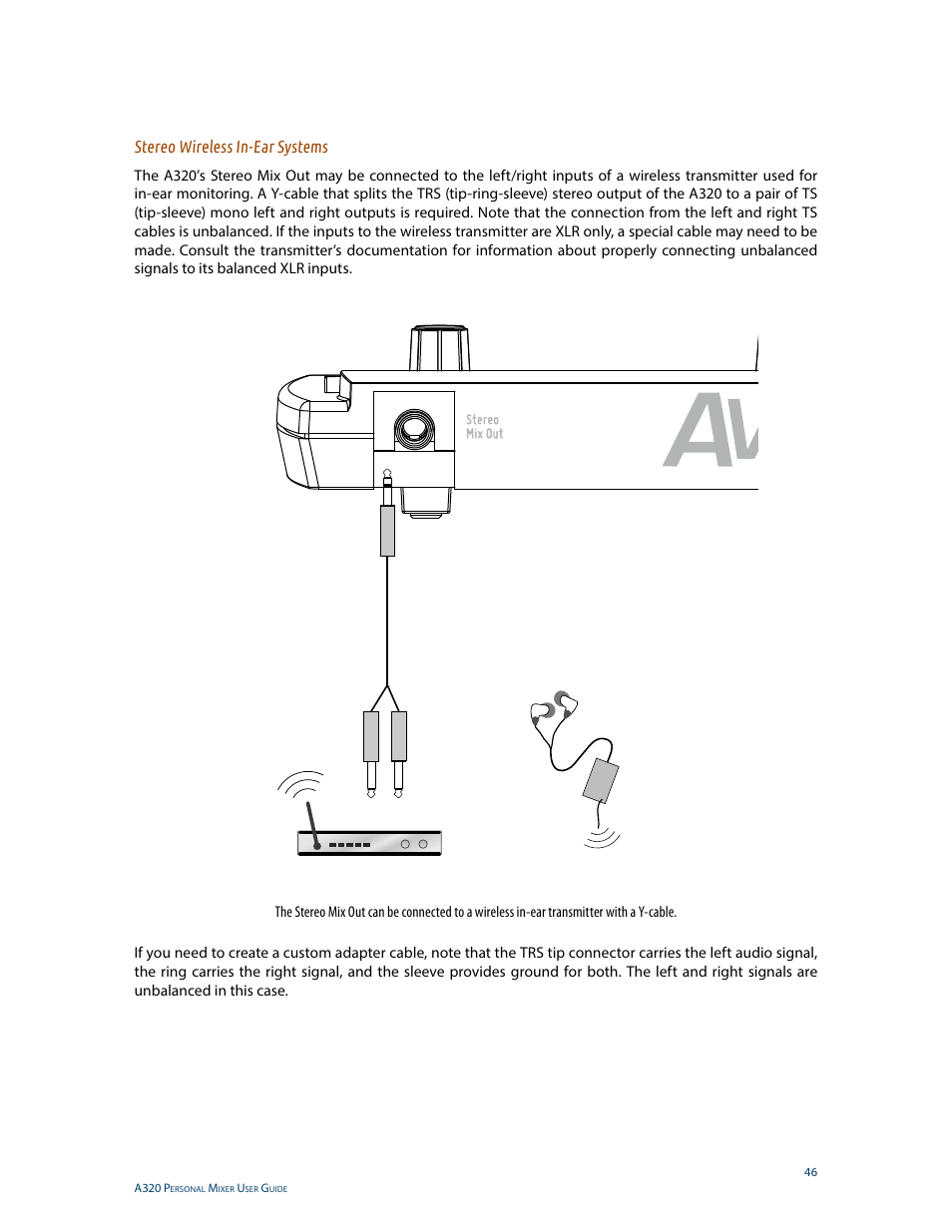 Stereo wireless in-ear systems | Aviom A320 User Manual | Page 55 / 66