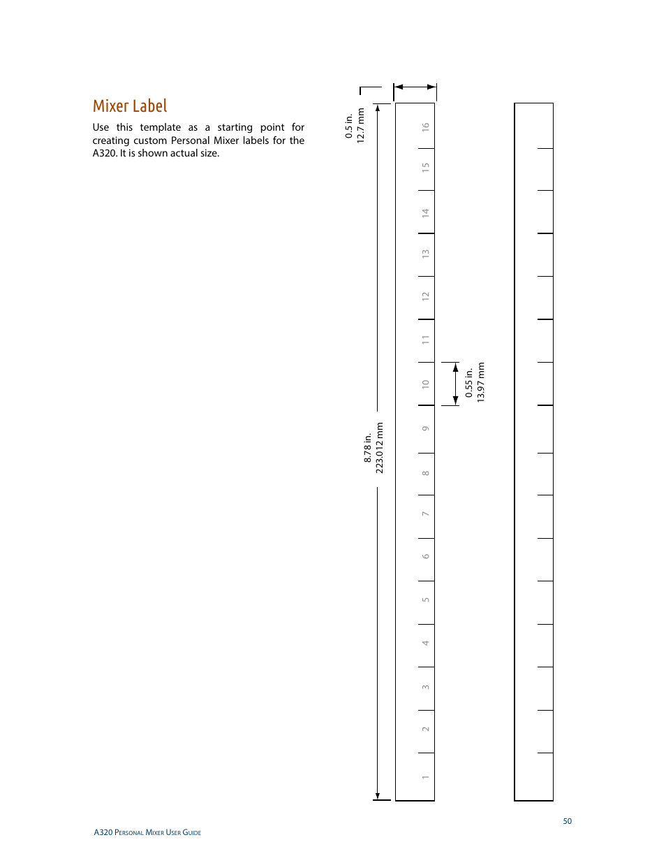 Mixer label | Aviom A320 User Manual | Page 59 / 66