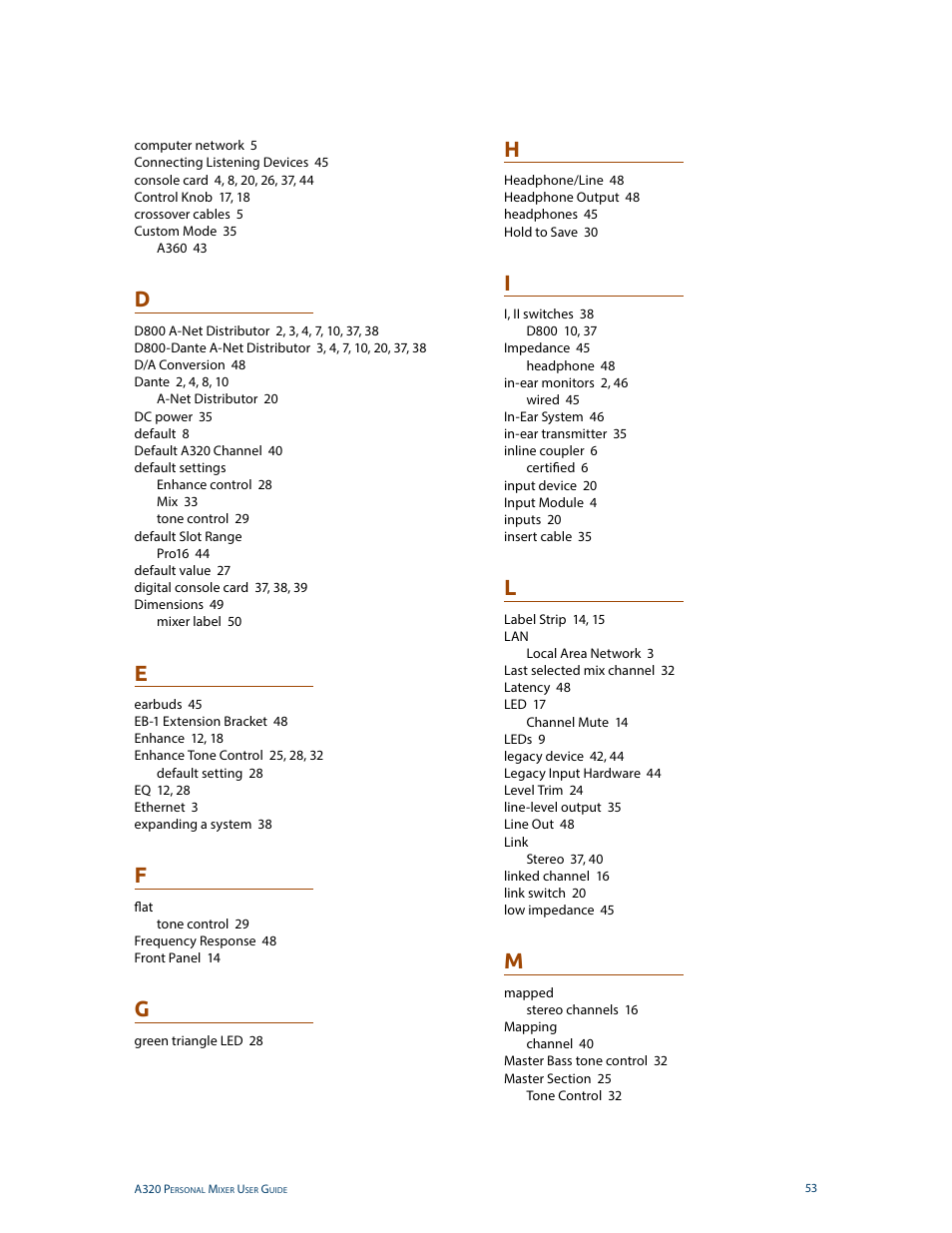 Aviom A320 User Manual | Page 62 / 66