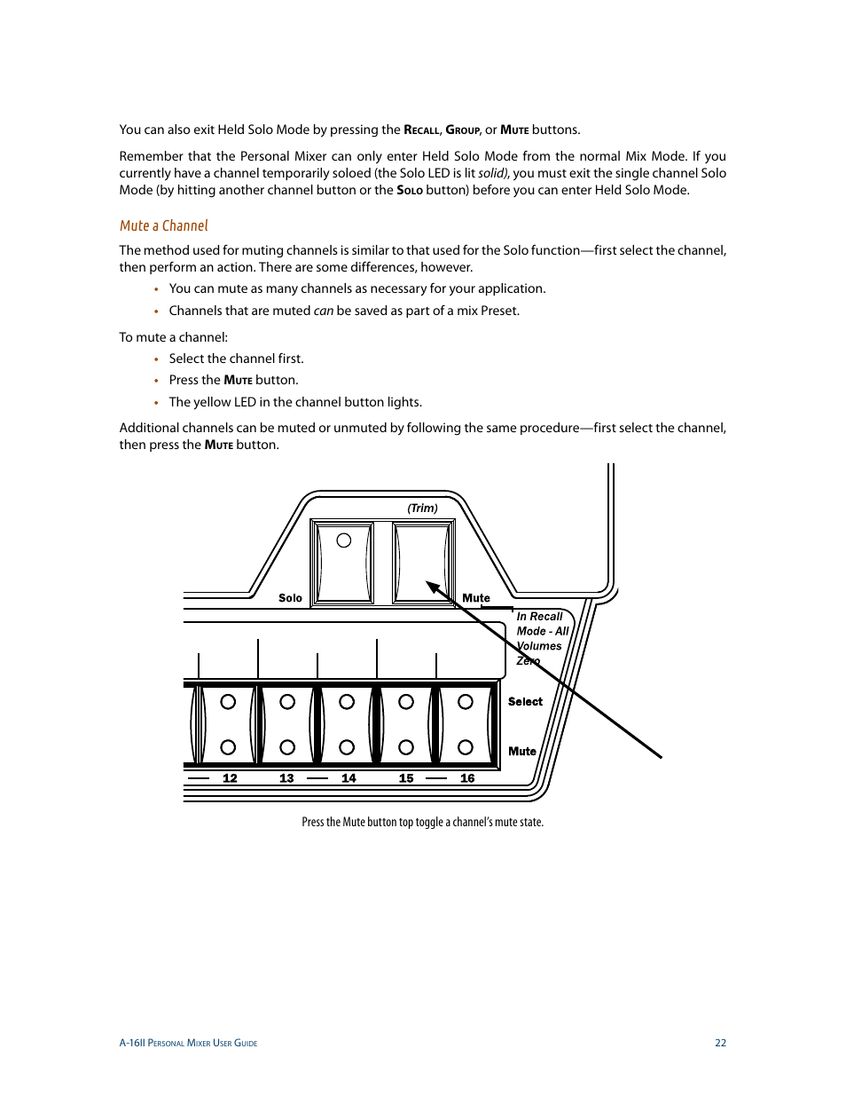 Mute a channel | Aviom A-16II User Manual | Page 30 / 53