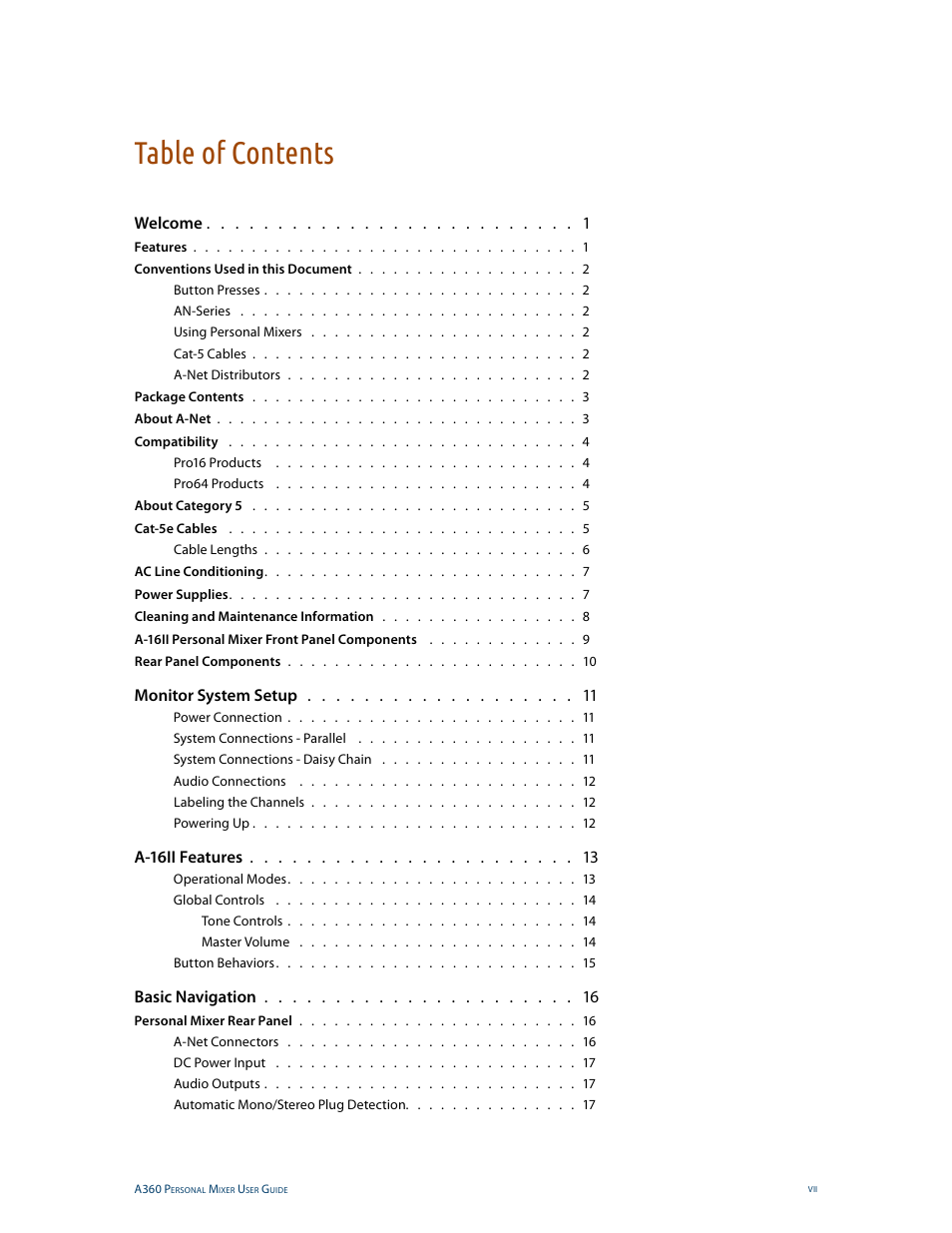 Aviom A-16II User Manual | Page 7 / 53