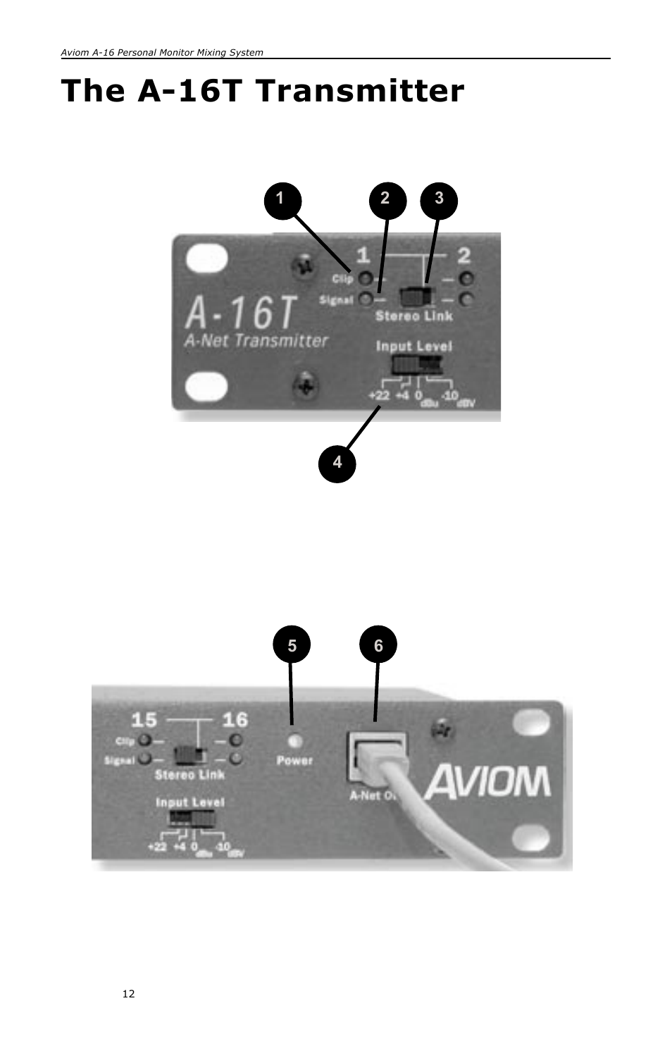 The a-16t transmitter | Aviom A-16 User Manual | Page 20 / 63