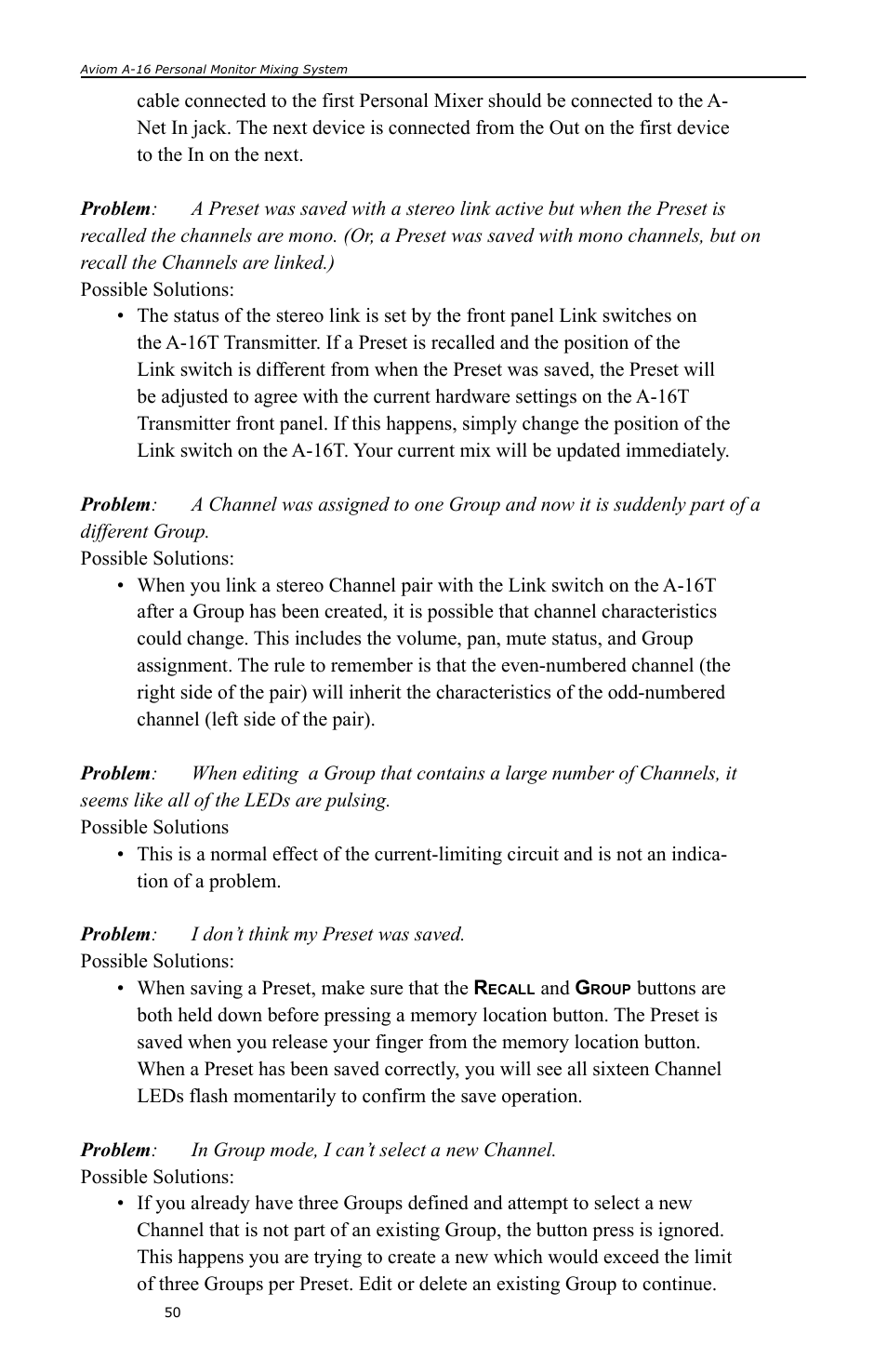 Aviom A-16 User Manual | Page 58 / 63