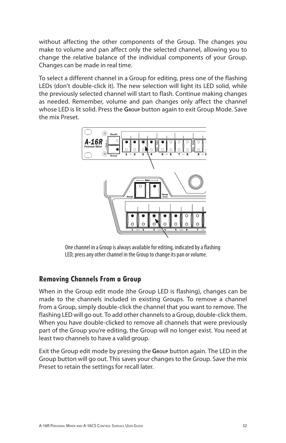 Removing channels from a group, Aa 6rr | Aviom A-16R/A-16CS User Manual | Page 41 / 98