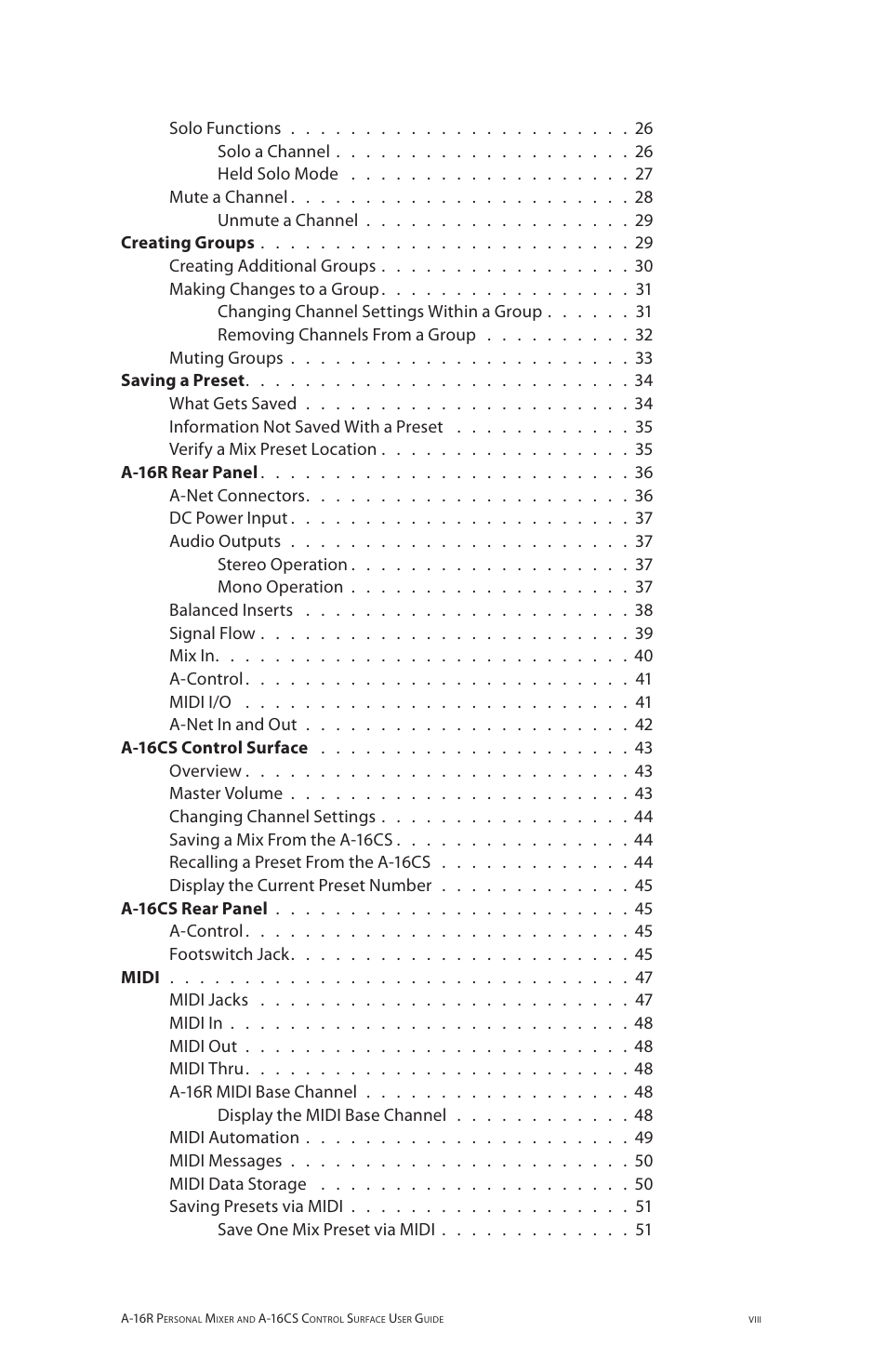 Aviom A-16R/A-16CS User Manual | Page 8 / 98
