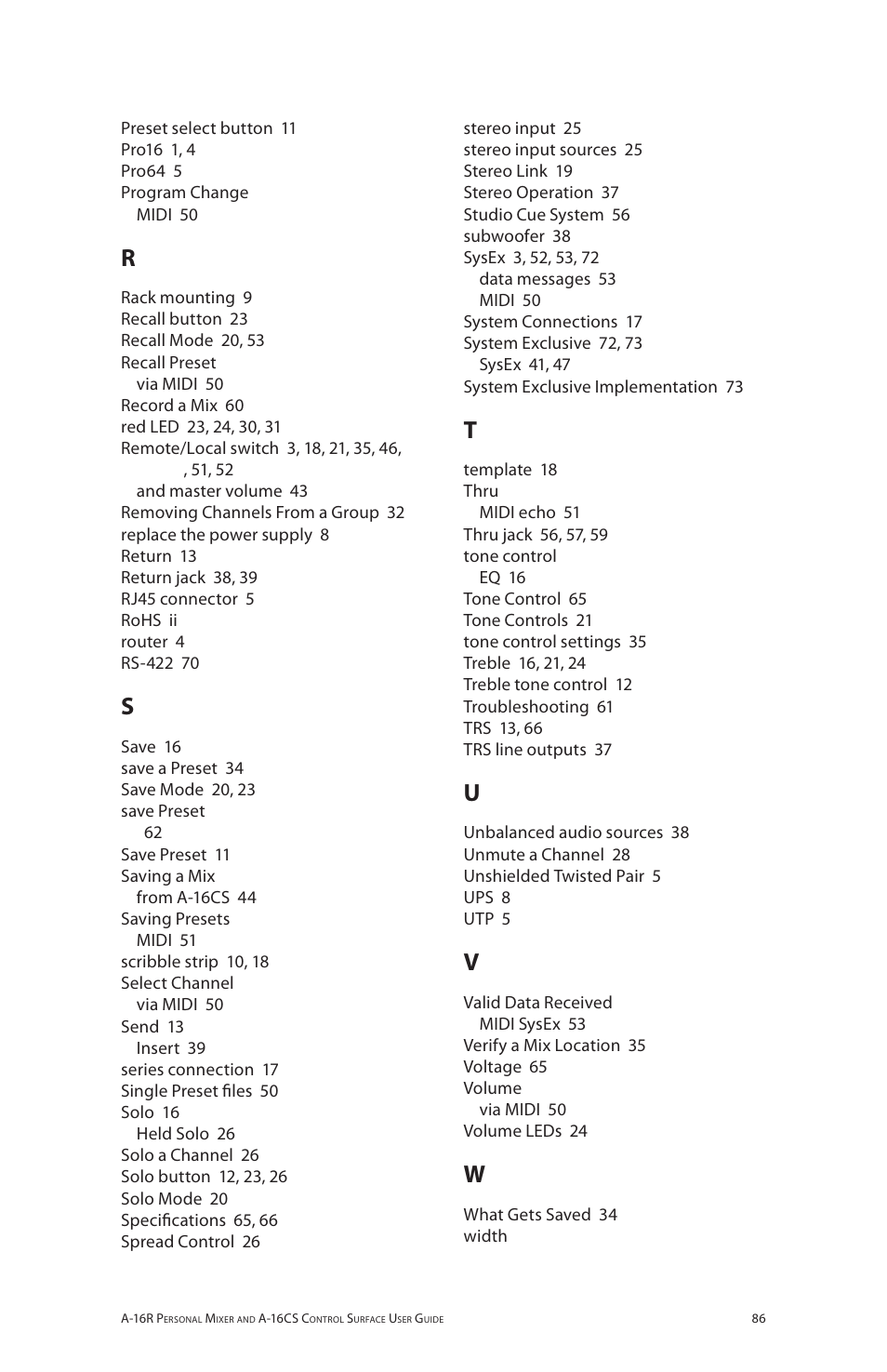 Aviom A-16R/A-16CS User Manual | Page 95 / 98