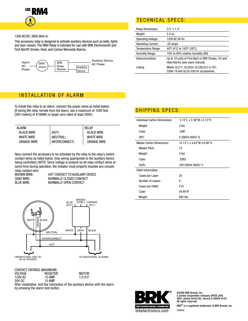 BRK electronic First Alert RM4 User Manual | Page 2 / 2