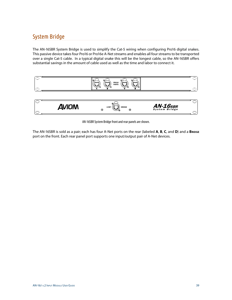System bridge, An-16 | Aviom AN-16/i v.2 User Manual | Page 47 / 63