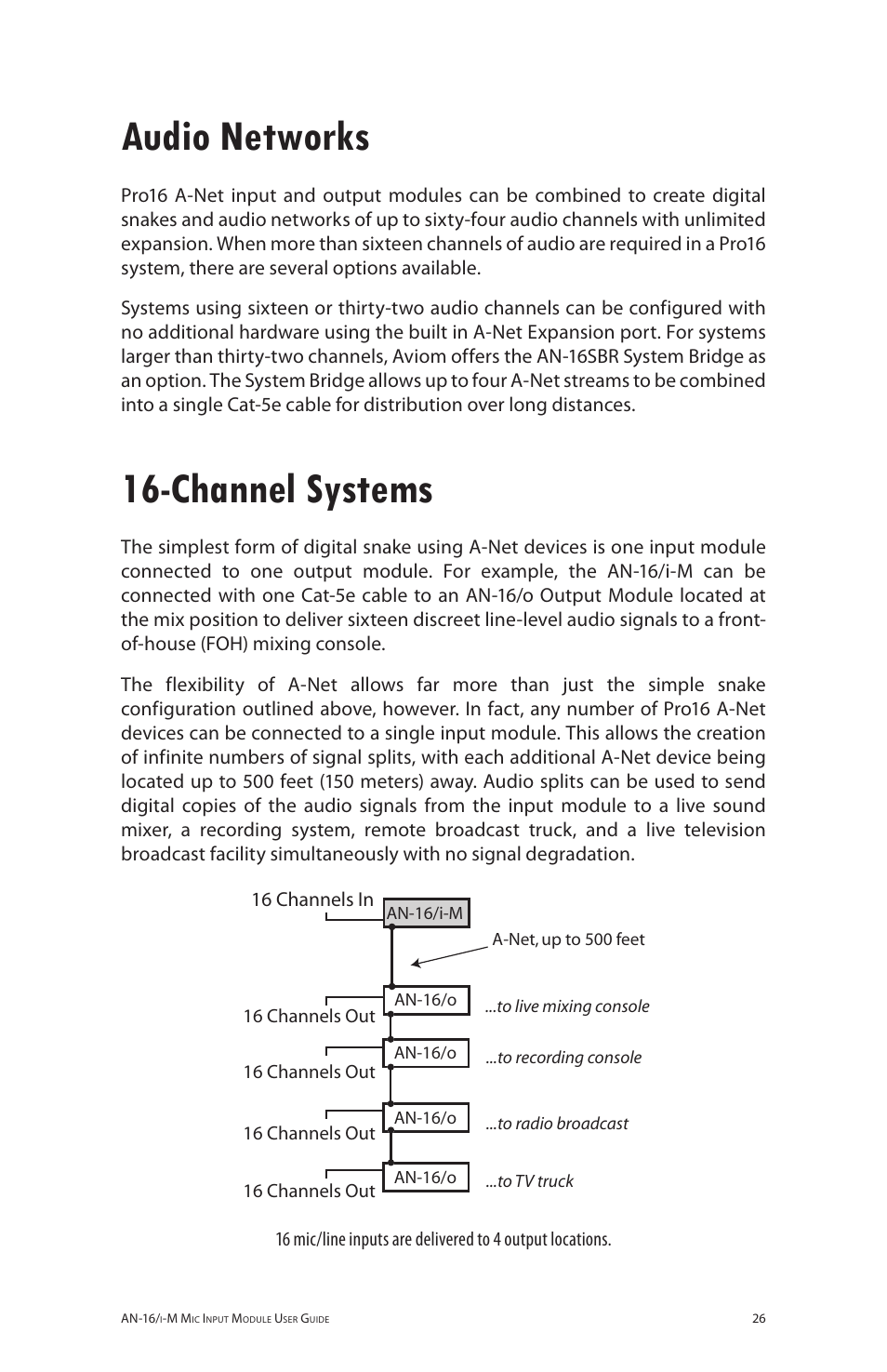 Audio networks, Channel systems | Aviom AN-16/i-M User Manual | Page 34 / 58