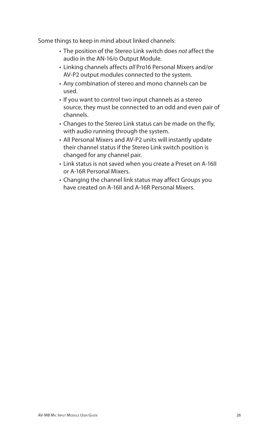 Aviom AV-M8 User Manual | Page 34 / 57