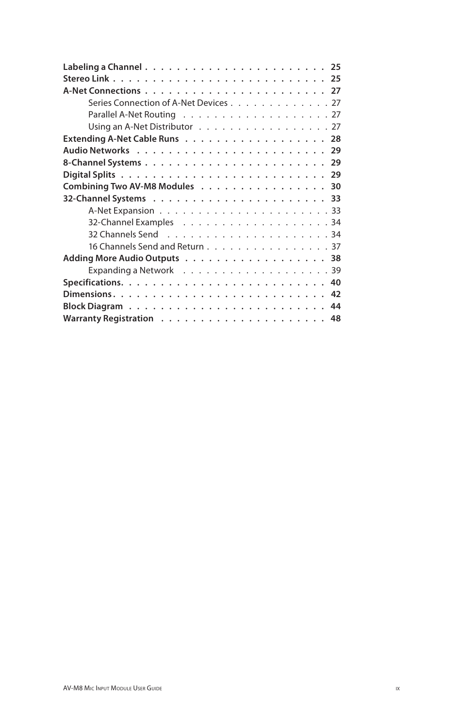 Aviom AV-M8 User Manual | Page 8 / 57