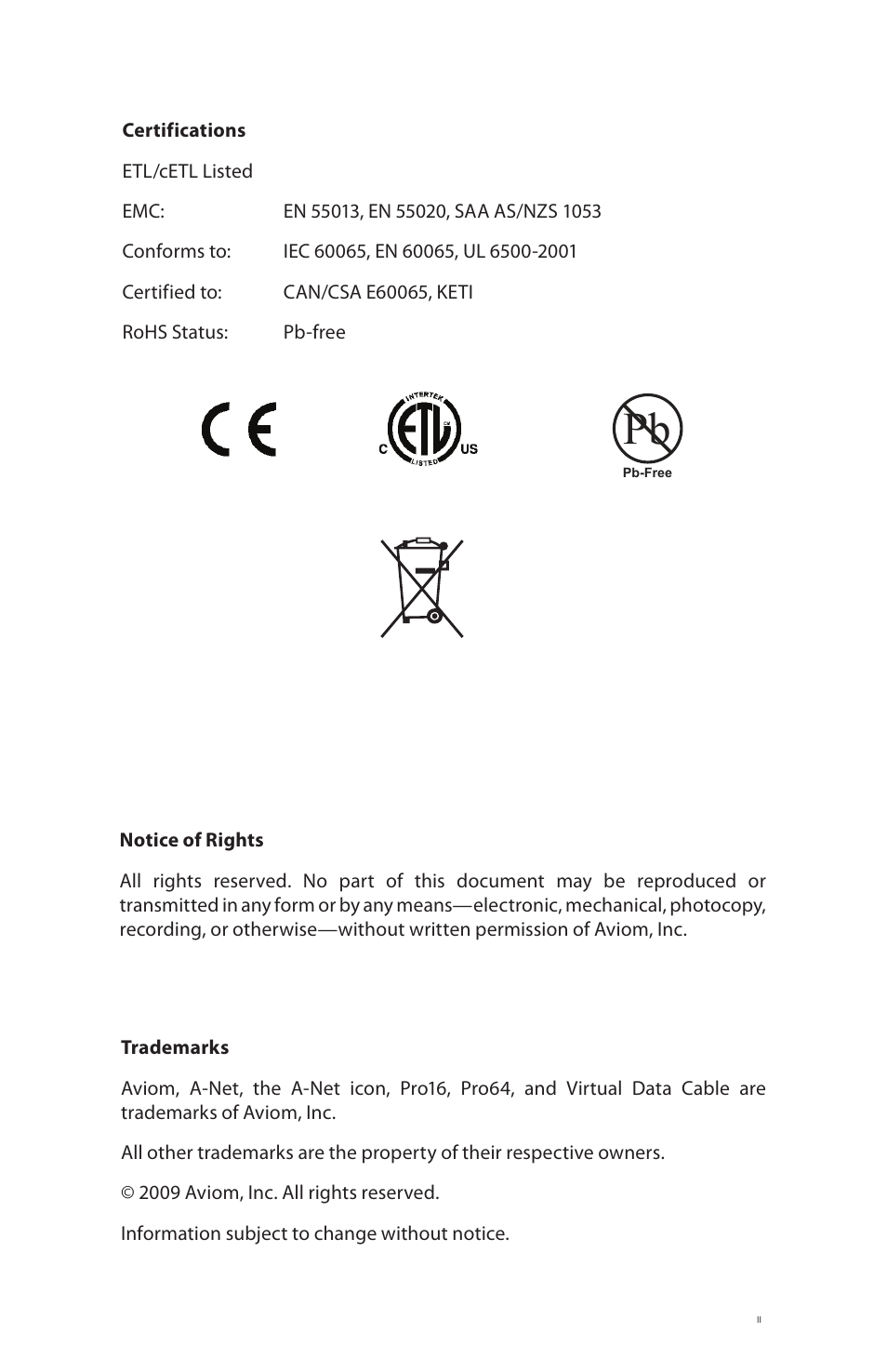 Aviom 6416i User Manual | Page 2 / 97