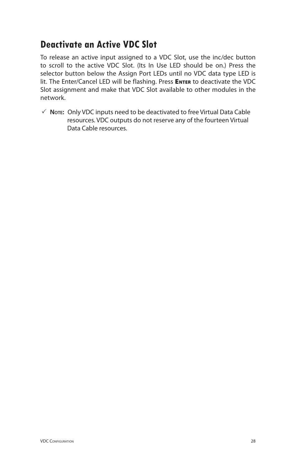 Deactivate an active vdc slot | Aviom 6416i User Manual | Page 55 / 97