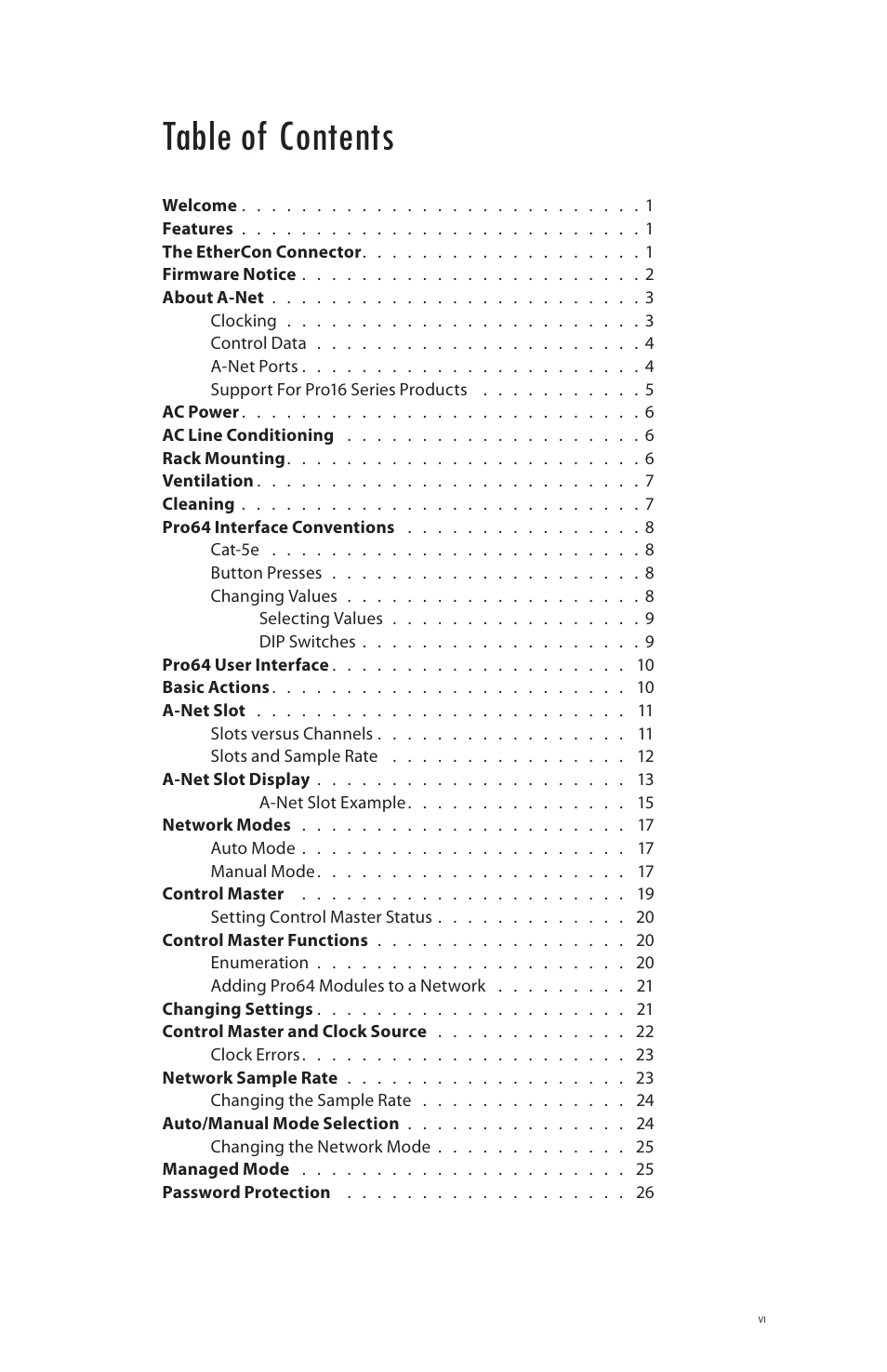 Aviom 6416i User Manual | Page 7 / 97