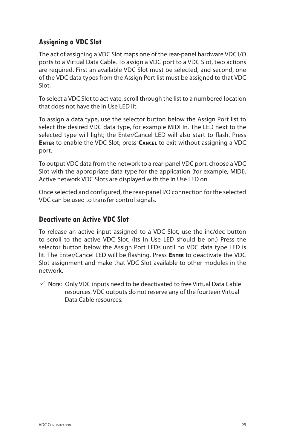 Assigning a vdc slot, Deactivate an active vdc slot, Assigning a vdc slot deactivate an active vdc slot | Aviom 6416m/RCI/MCS User Manual | Page 110 / 147