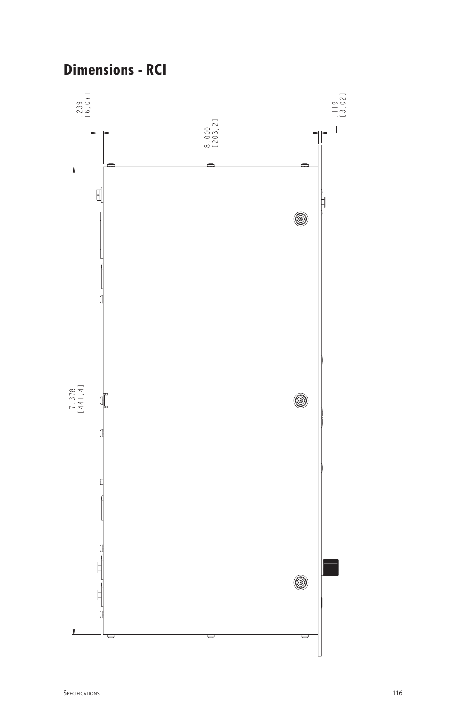 Dimensions - rci, Dimensions ‑ rci | Aviom 6416m/RCI/MCS User Manual | Page 127 / 147