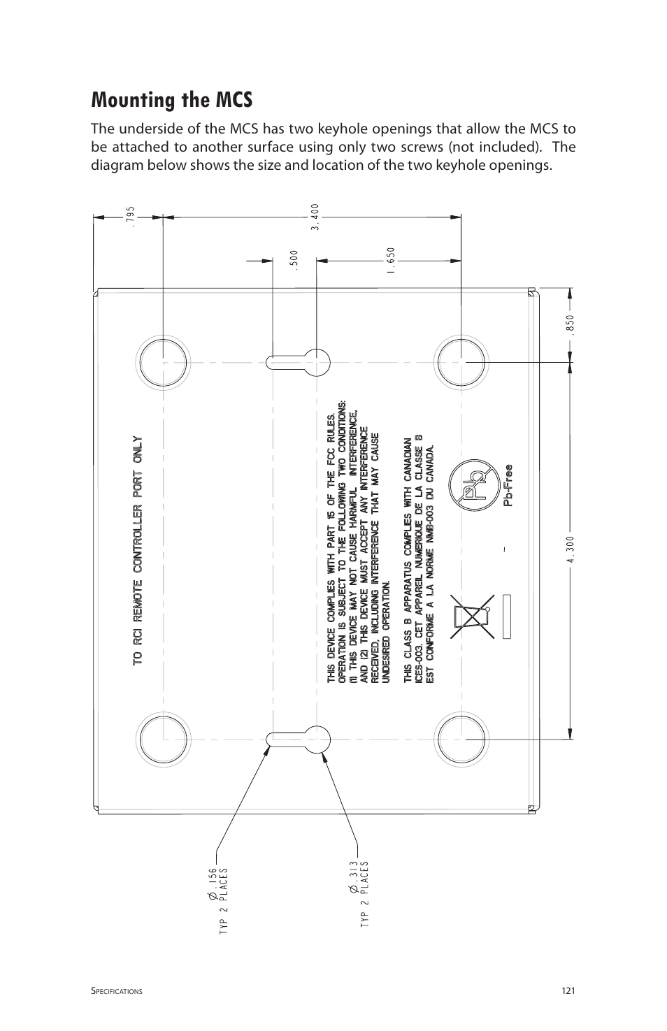 Mounting the mcs | Aviom 6416m/RCI/MCS User Manual | Page 132 / 147