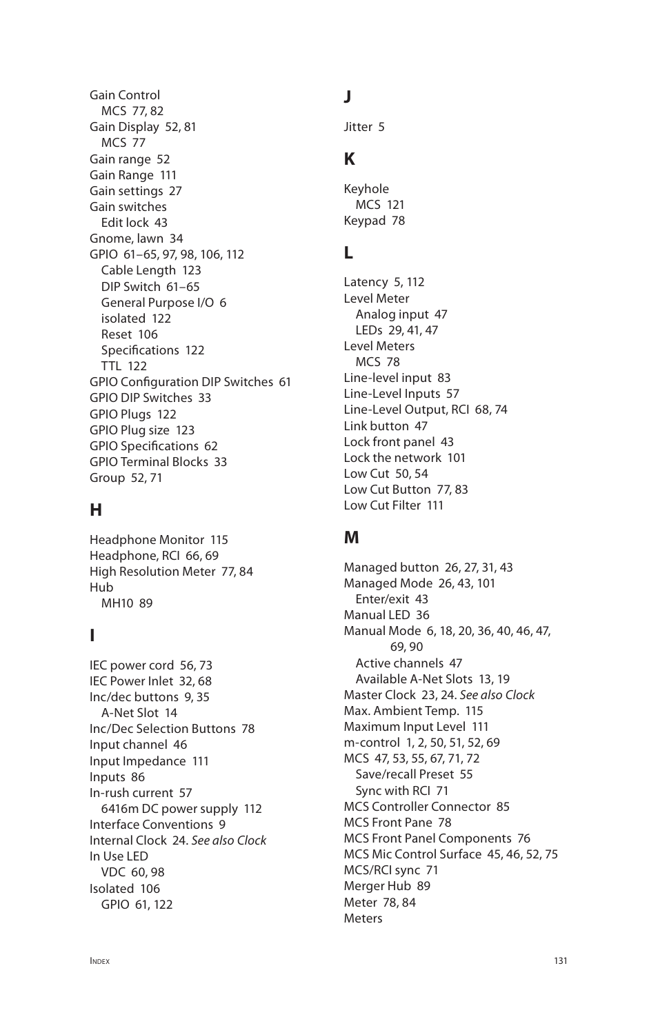 Aviom 6416m/RCI/MCS User Manual | Page 142 / 147