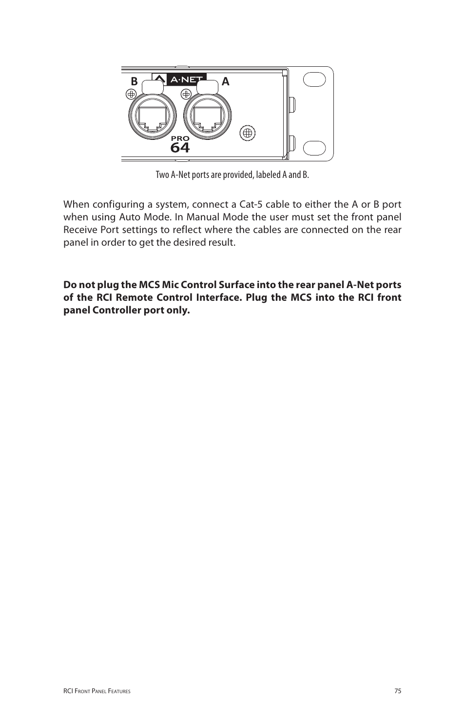 Remote control interface | Aviom 6416m/RCI/MCS User Manual | Page 86 / 147