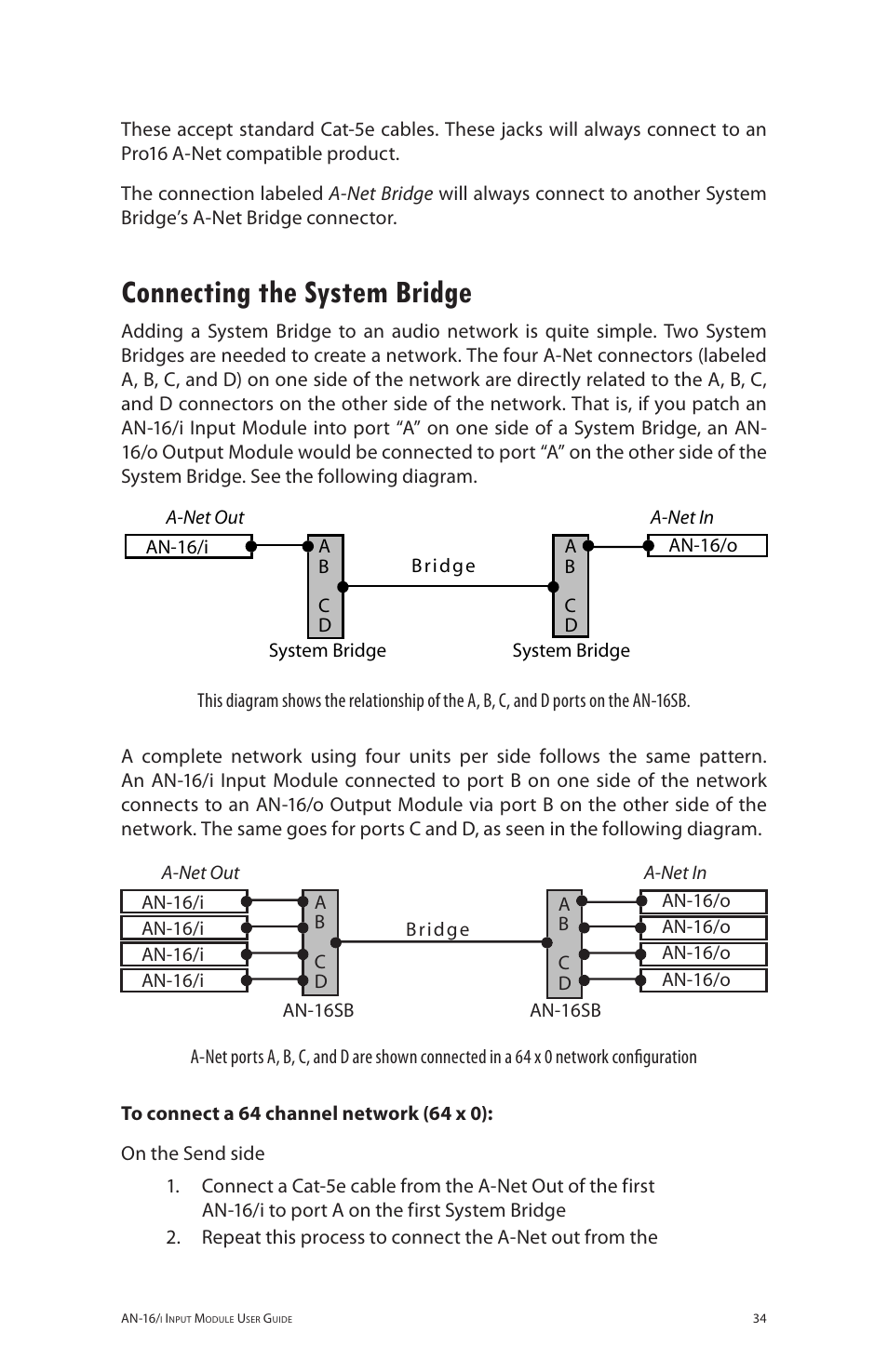 Connecting the system bridge | Aviom AN-16/i User Manual | Page 42 / 55