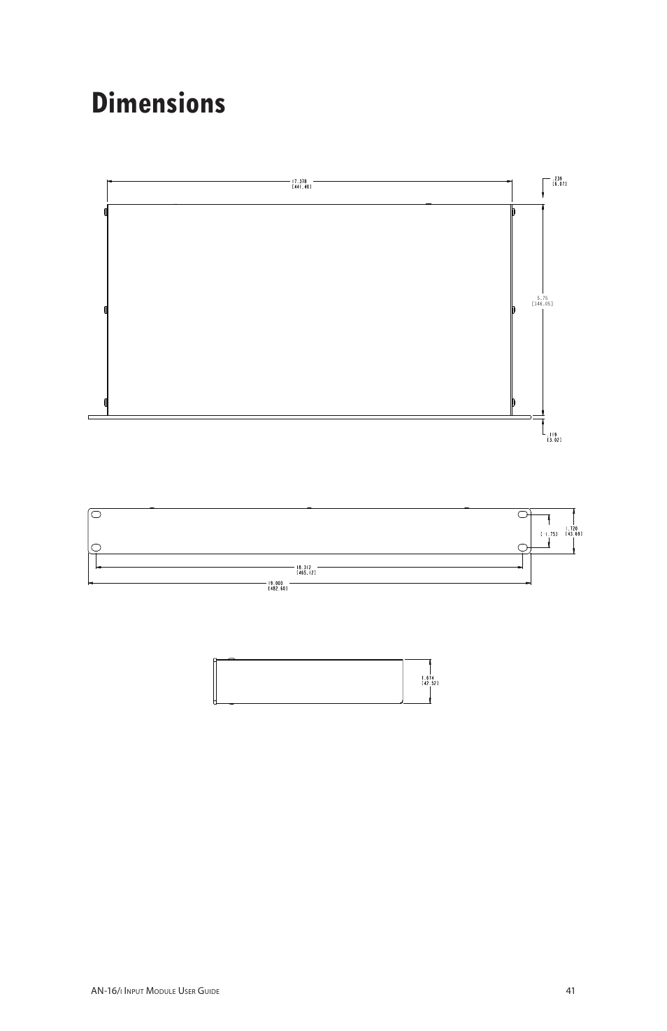 Dimensions | Aviom AN-16/i User Manual | Page 49 / 55