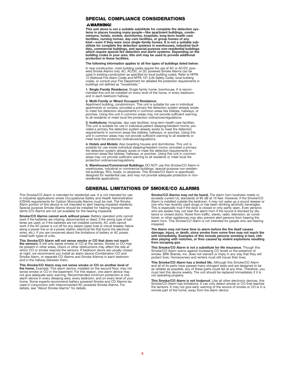 BRK electronic SC01NM08 User Manual | Page 6 / 7