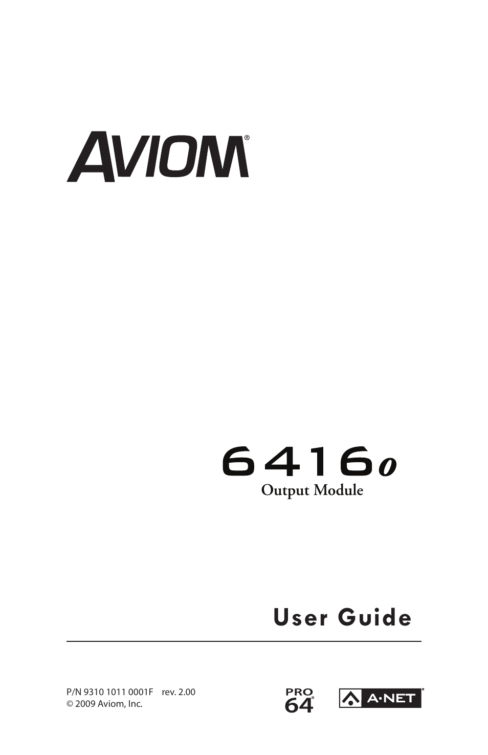 Aviom 6416o User Manual | 96 pages