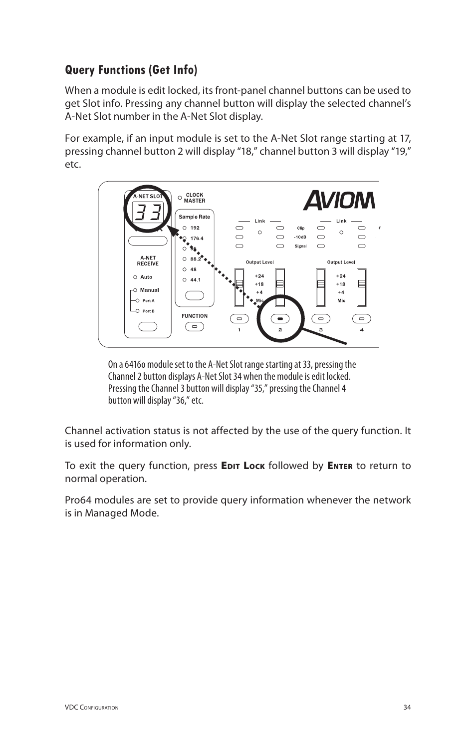 Query functions (get info) | Aviom 6416o User Manual | Page 43 / 96