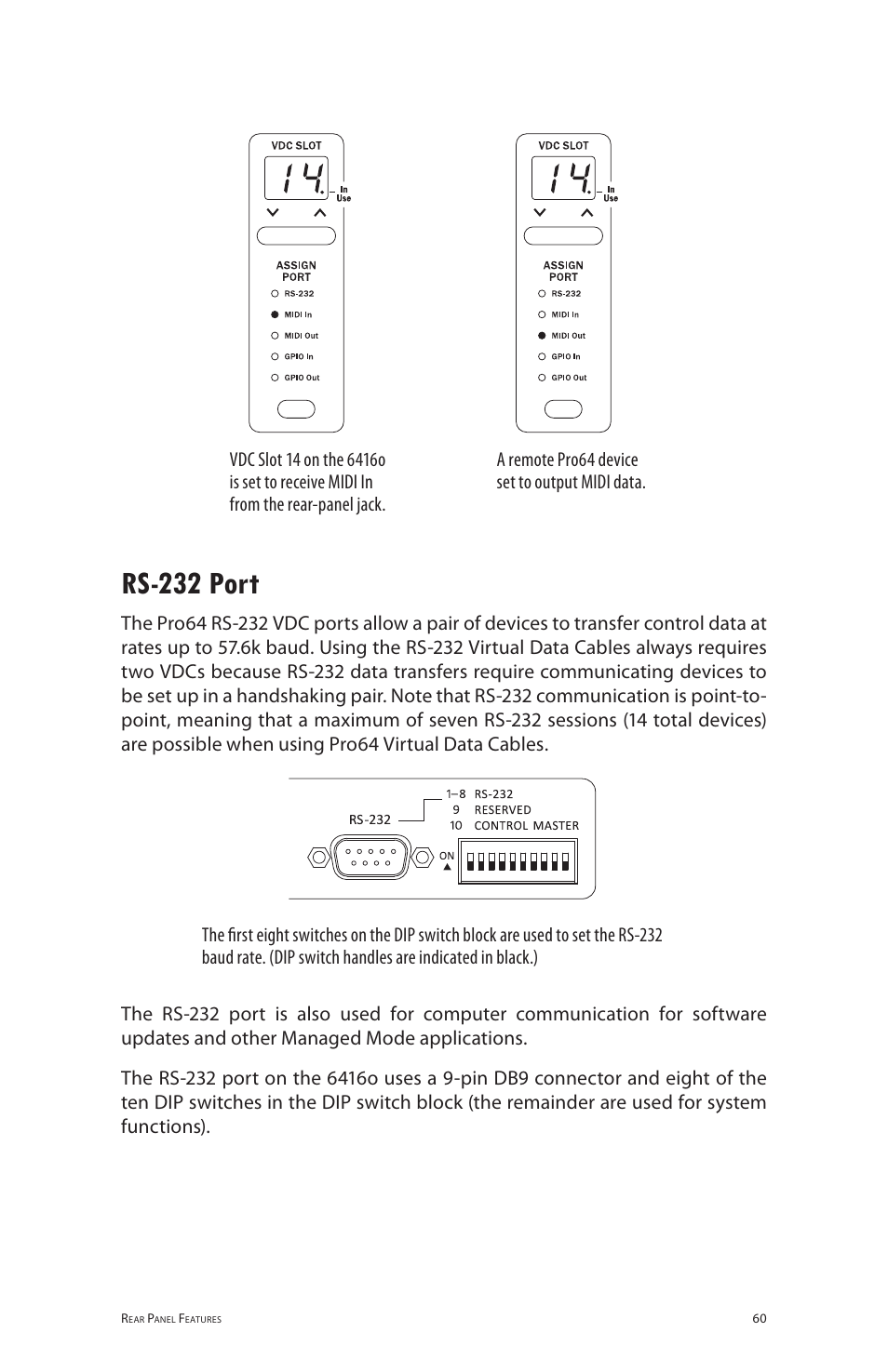 Rs-232 port, Rs‑232 port | Aviom 6416o User Manual | Page 69 / 96