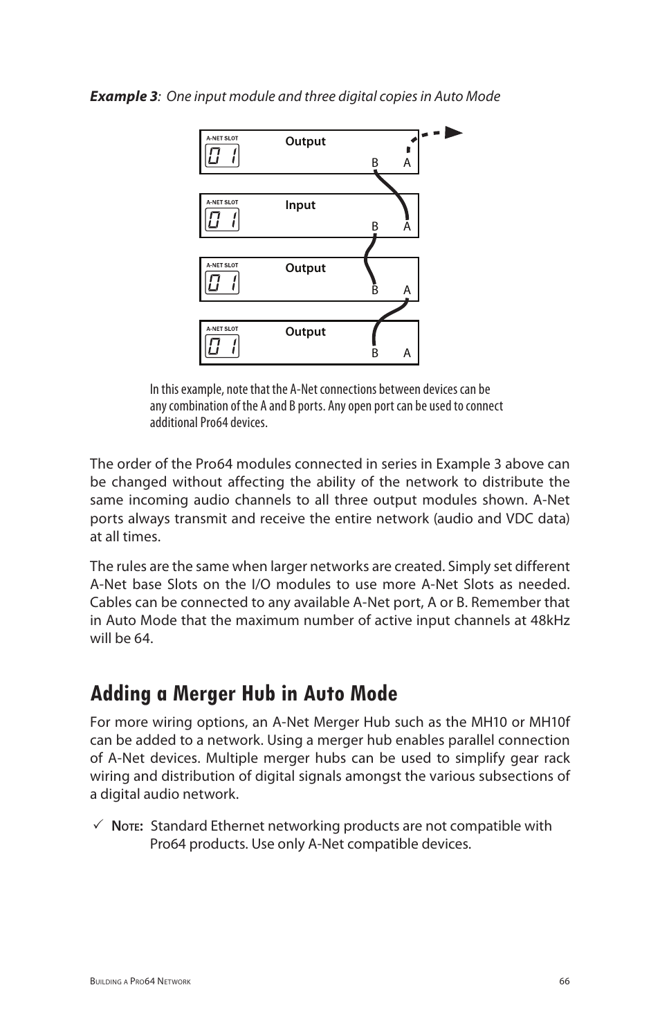 Adding a merger hub in auto mode | Aviom 6416o User Manual | Page 75 / 96