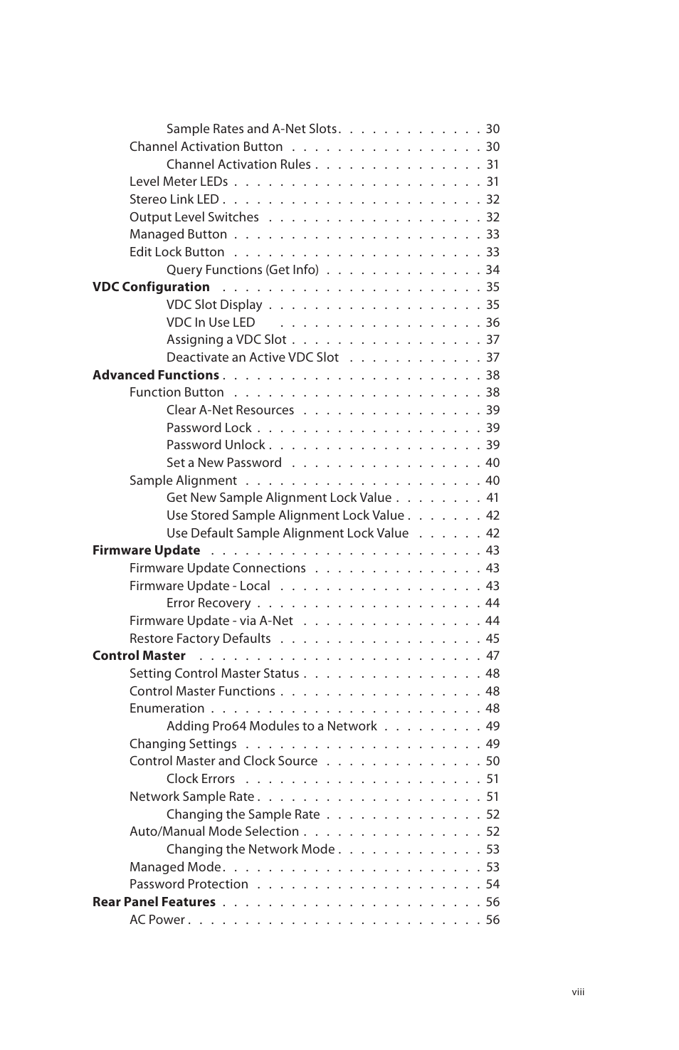 Aviom 6416o User Manual | Page 8 / 96