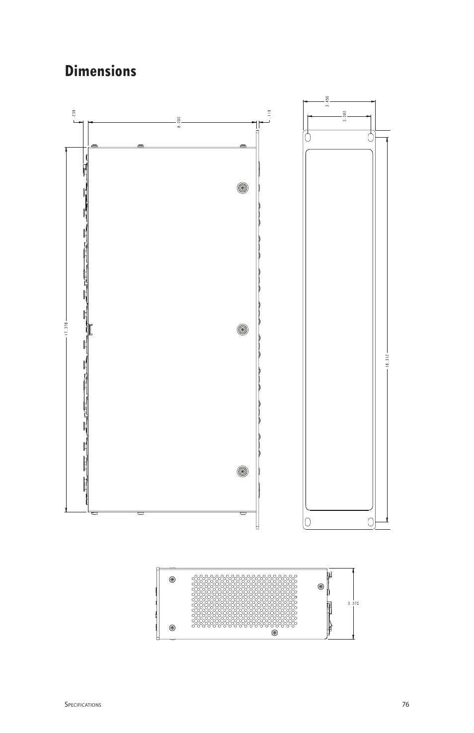 Dimensions | Aviom 6416o User Manual | Page 85 / 96