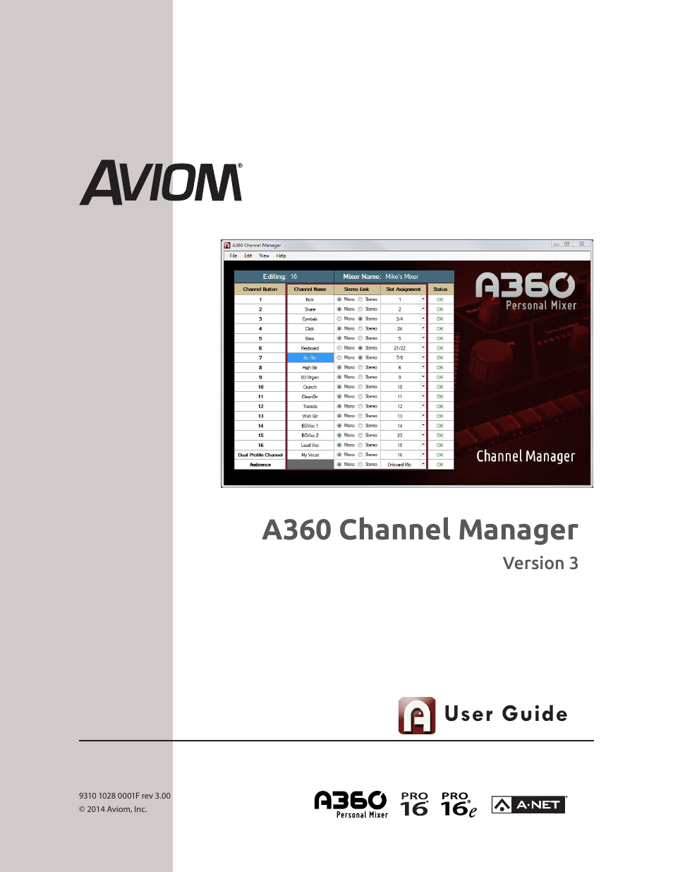 Aviom A360 Channel Manager User Manual | 46 pages