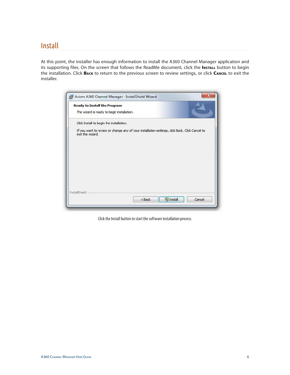 Install | Aviom A360 Channel Manager User Manual | Page 10 / 46