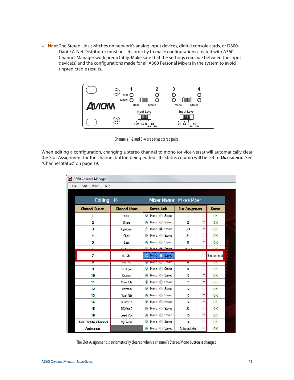 Aviom A360 Channel Manager User Manual | Page 19 / 46