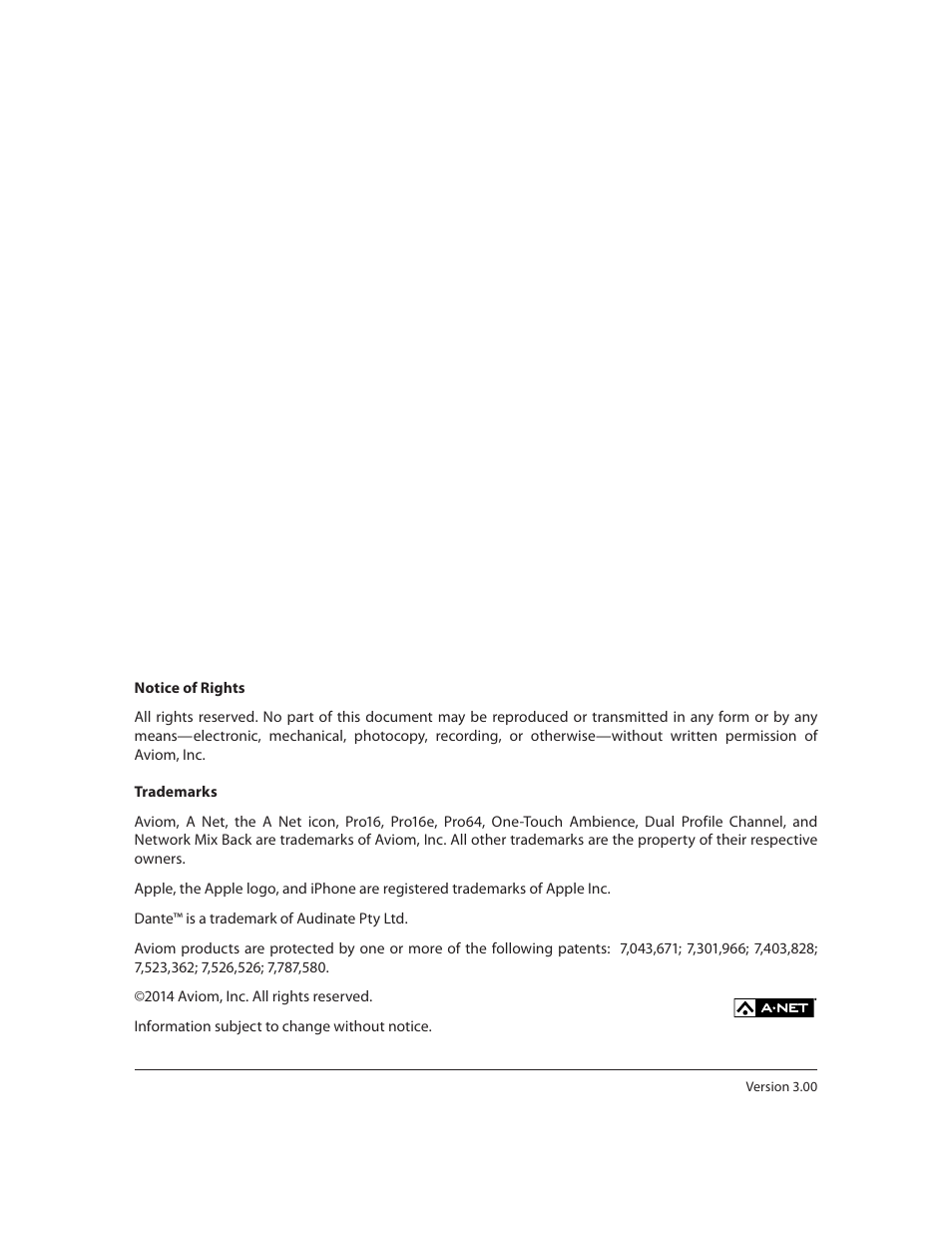 Aviom A360 Channel Manager User Manual | Page 2 / 46