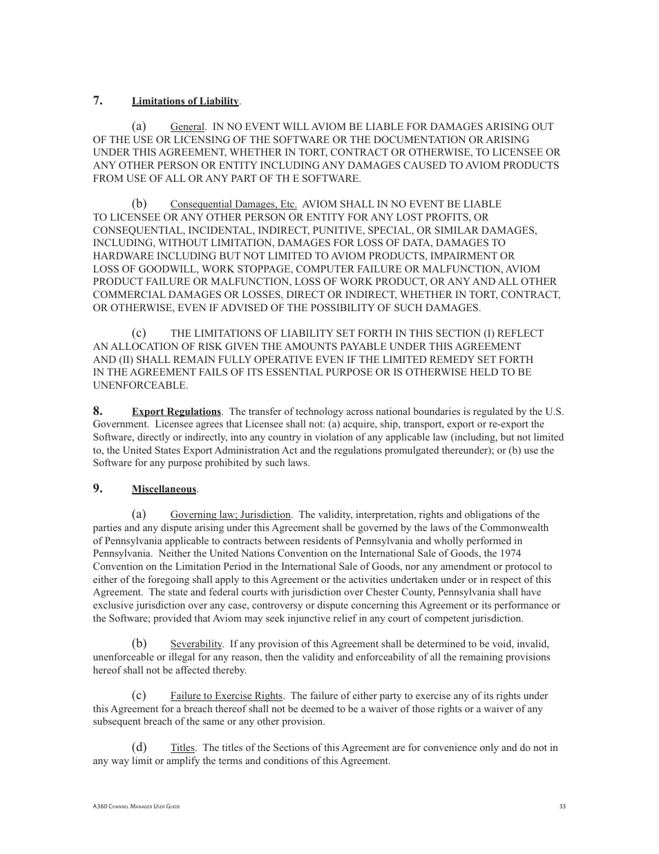 Aviom A360 Channel Manager User Manual | Page 37 / 46