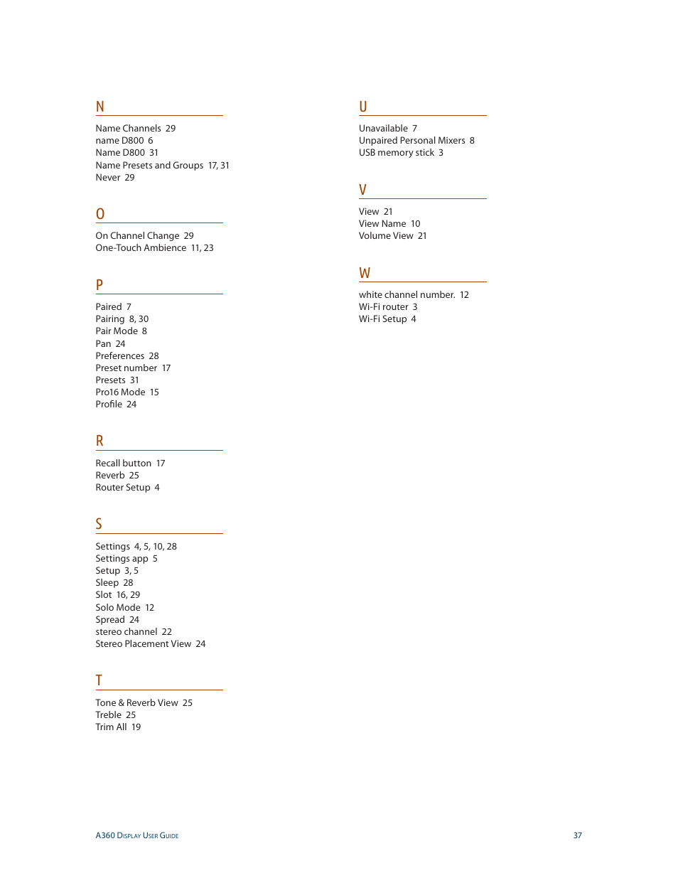 Aviom A360 Channel Manager User Manual | Page 41 / 46