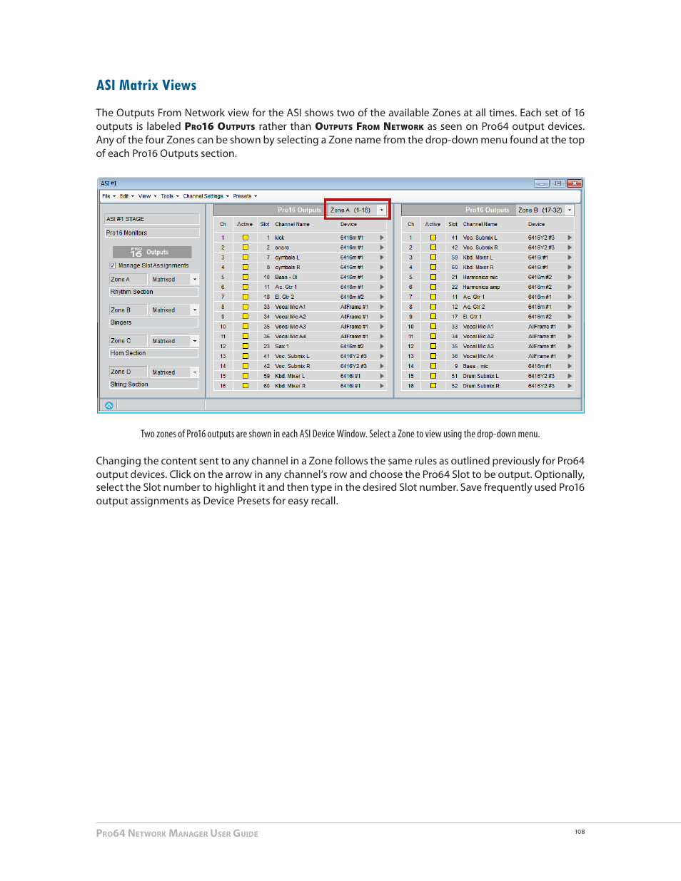 Asi matrix views | Aviom Pro64 Network Manager User Manual | Page 117 / 160