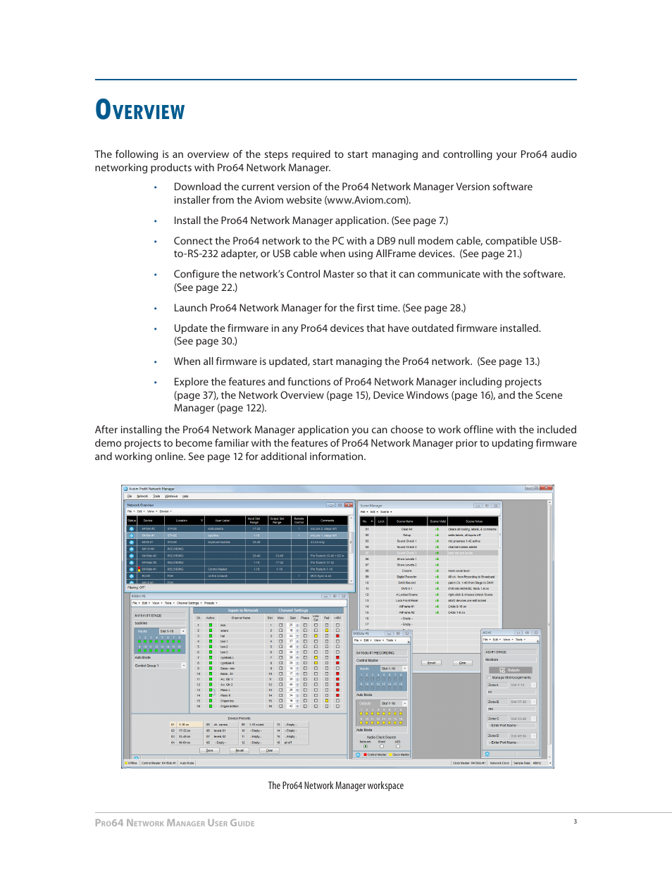Overview, Verview | Aviom Pro64 Network Manager User Manual | Page 12 / 160