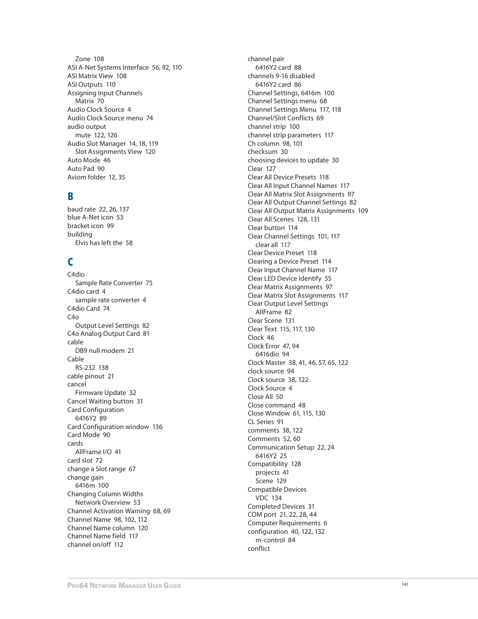 Aviom Pro64 Network Manager User Manual | Page 150 / 160