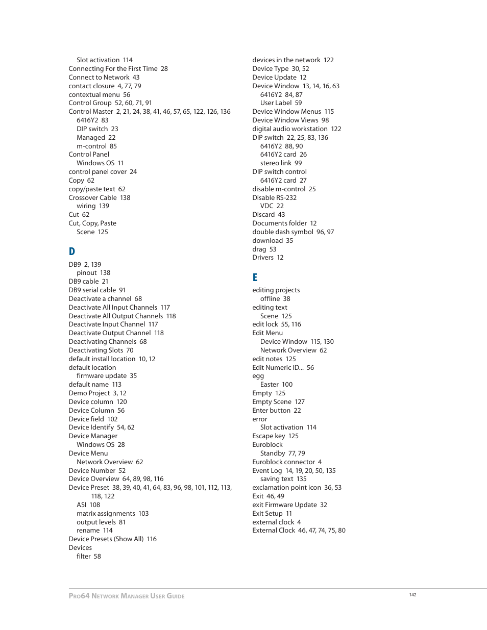 Aviom Pro64 Network Manager User Manual | Page 151 / 160