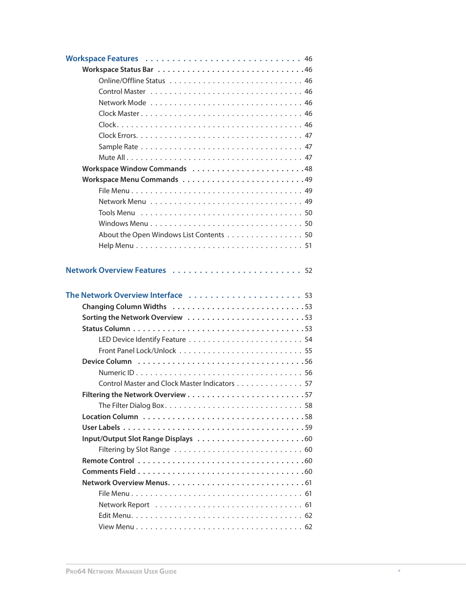 Aviom Pro64 Network Manager User Manual | Page 5 / 160
