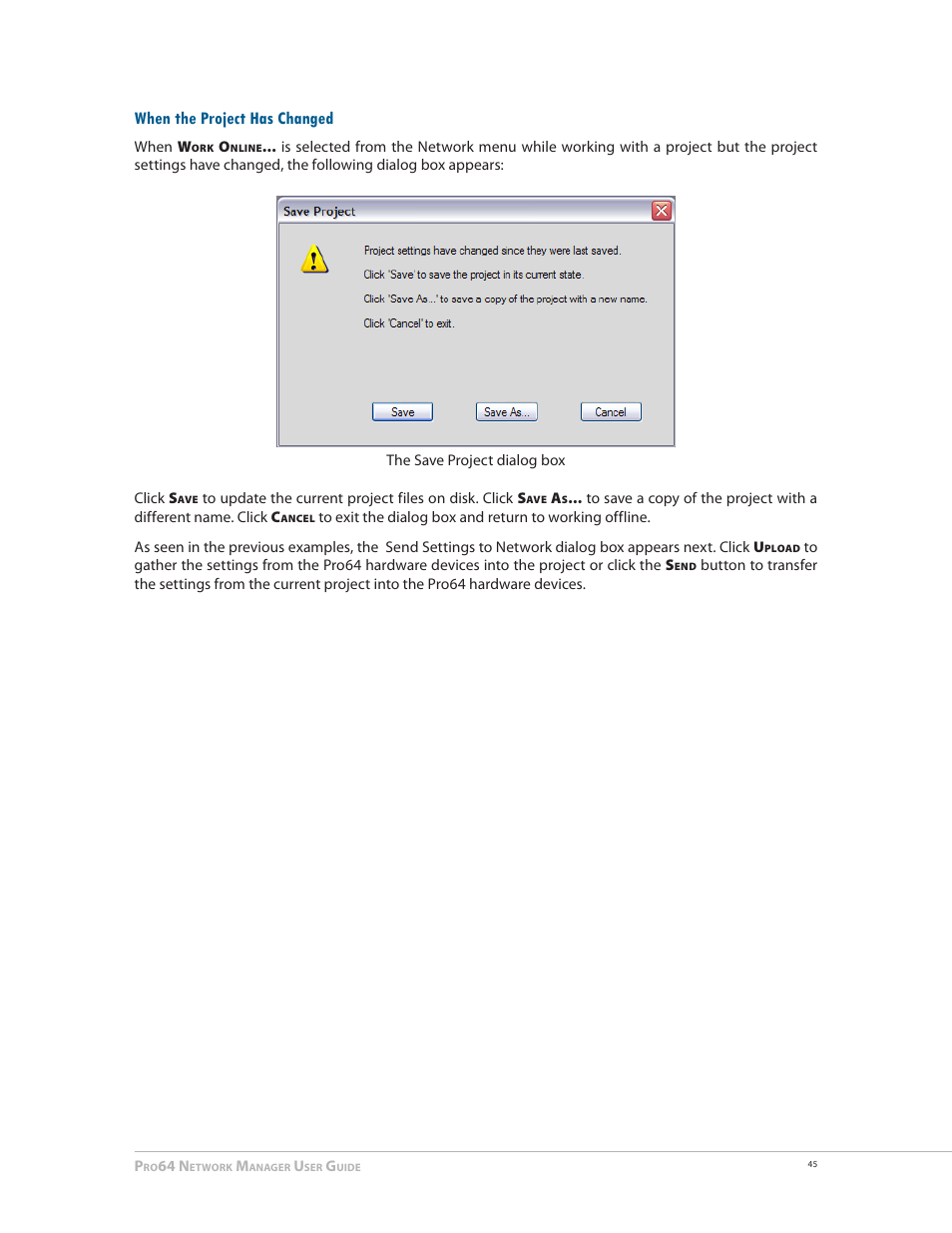 When the project has changed | Aviom Pro64 Network Manager User Manual | Page 54 / 160