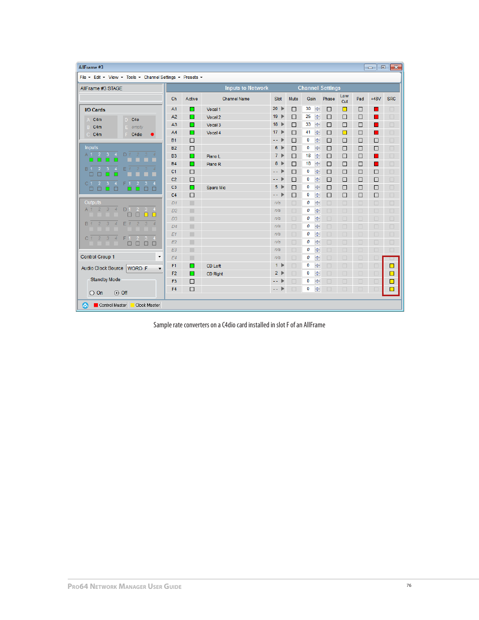 Aviom Pro64 Network Manager User Manual | Page 85 / 160